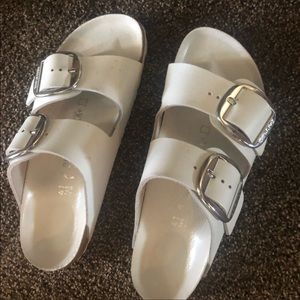 Birkenstock White Big Buckle